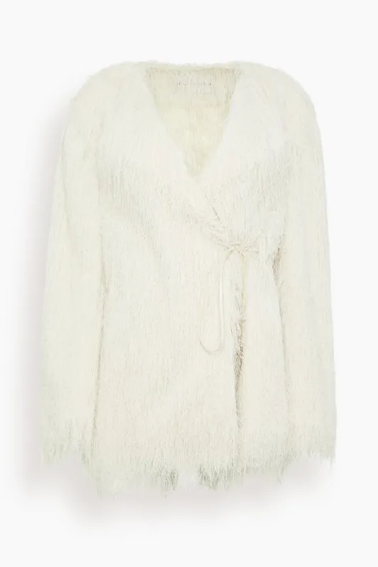 Rivla Short Coat in White made by Dries Van Noten