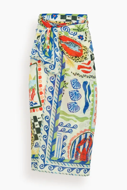 Sarong in Coastal Conversation made by Hunter Bell NYC