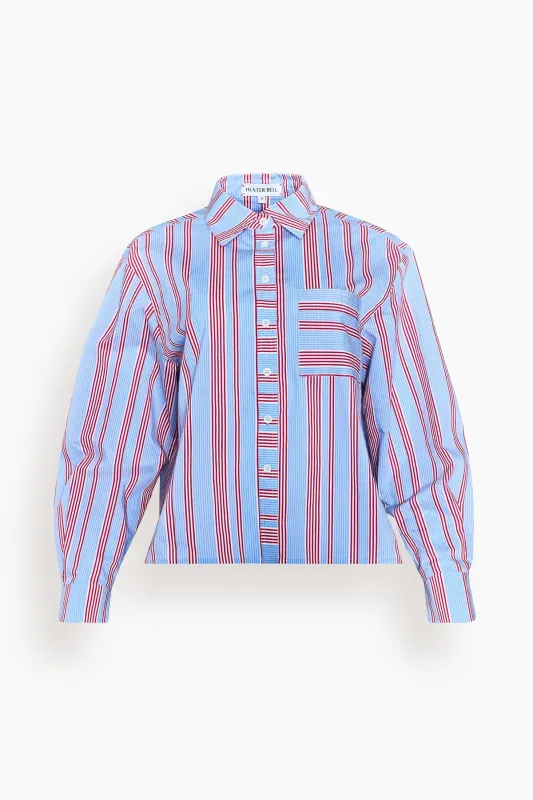 Hudson Shirt in Seaside Stripe made by Hunter Bell NYC