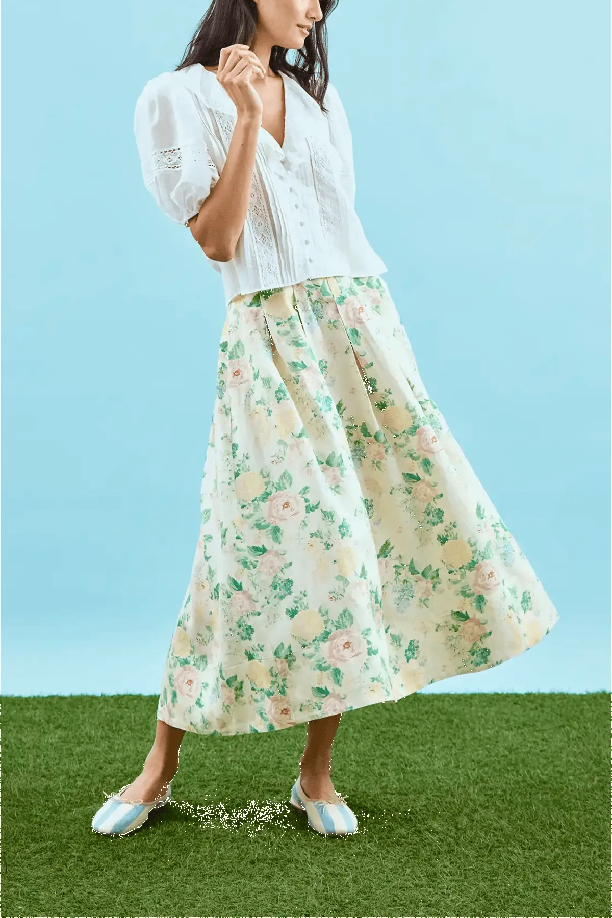 Alexis Skirt in Garden Rose Peony sold by Hampden Clothing product image thumbnail 3