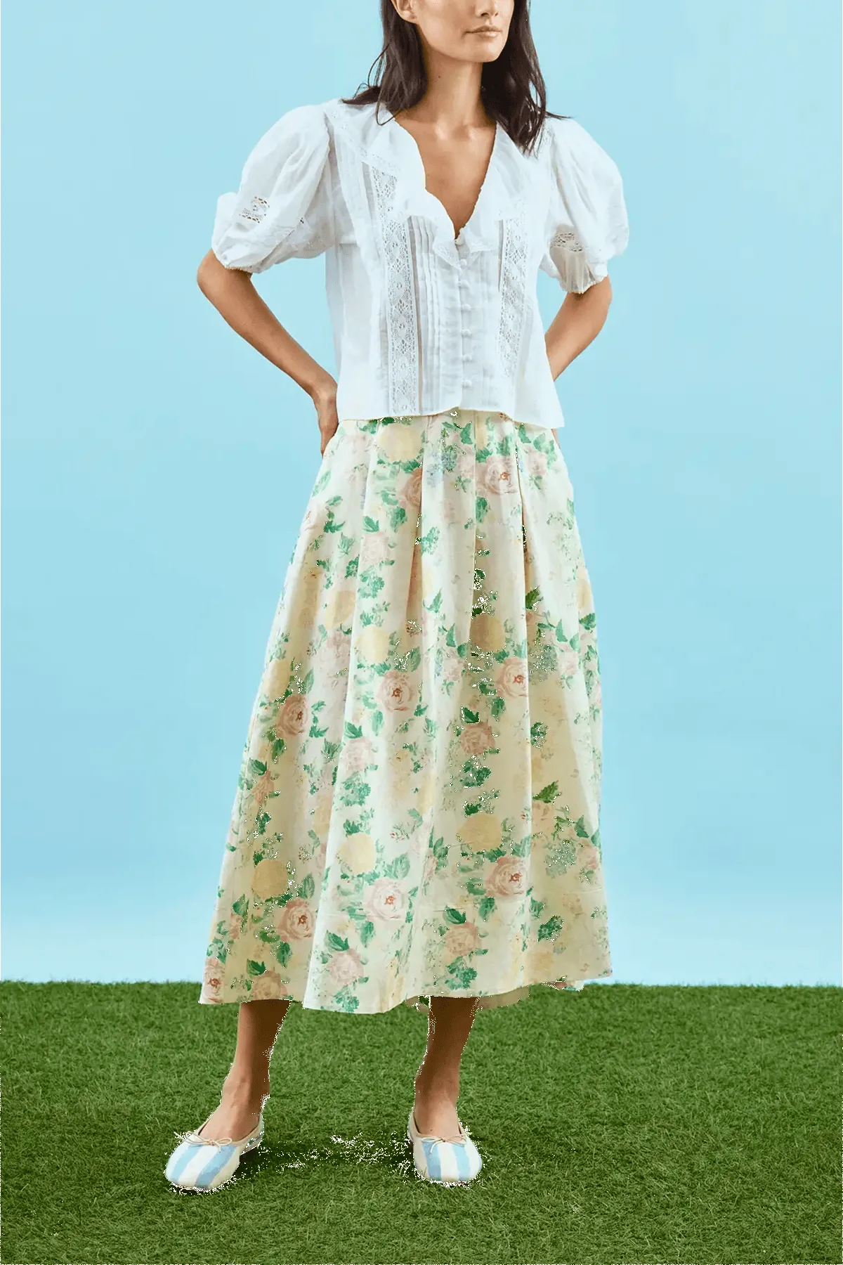 Alexis Skirt in Garden Rose Peony sold by Hampden Clothing product image thumbnail 2