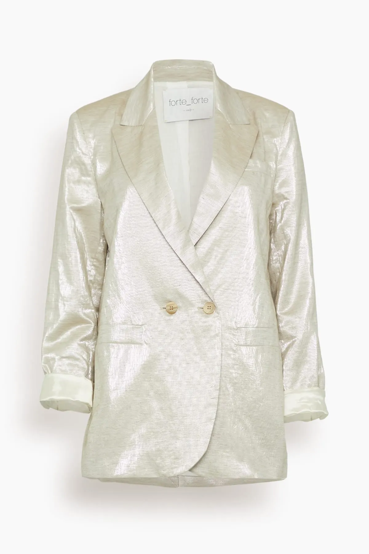 Chic Linen Double Breasted Jacket in Lucente sold by Hampden Clothing