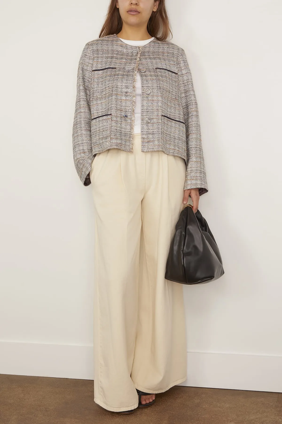 Fluid Cotton Twill Elasticated Loose Pants in Beurre sold by Hampden Clothing product image thumbnail 2