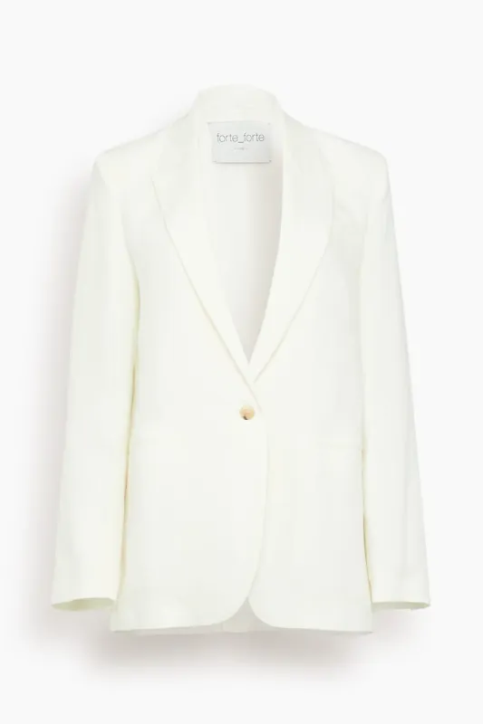 Chic Linen Cloth Jacket in Crystal made by Forte Forte