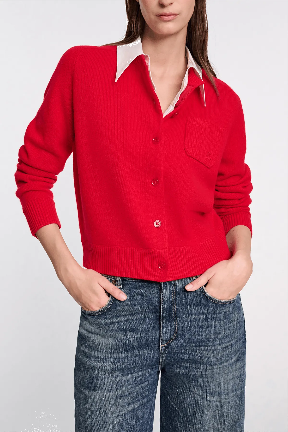 Elegant Statements Cardigan in Lollipop sold by Hampden Clothing product image thumbnail 3