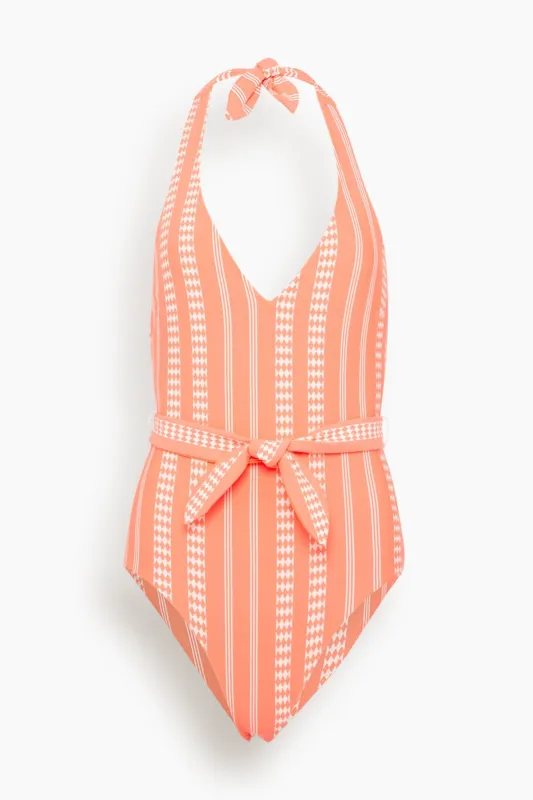 Lidya One Piece Swimsuit in Tigist Flame made by lemlem