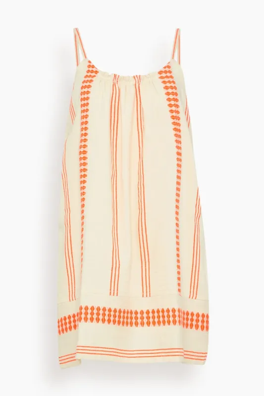 Zina Swing Dress in Tigist Flame made by lemlem