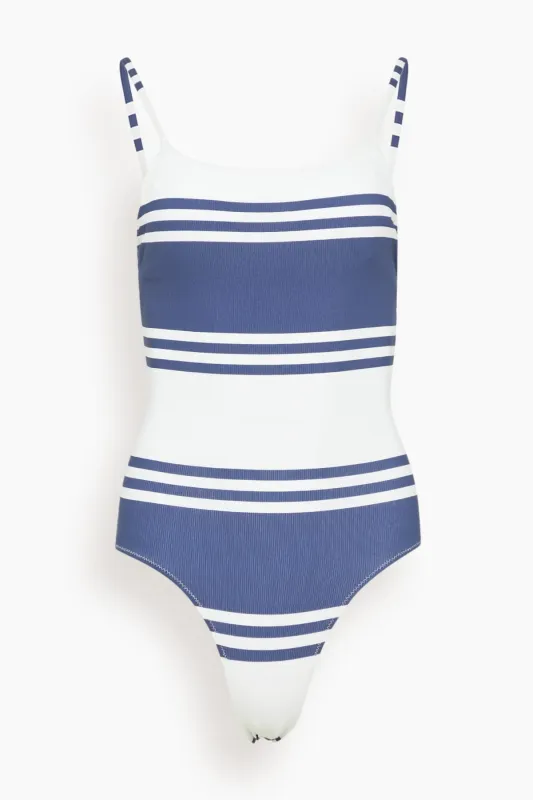 Elene One Piece Swimsuit in Ayele Navy made by lemlem