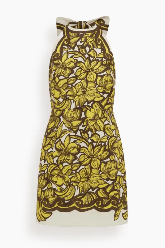 Mona Mini Dress in Yellow made by Alemais