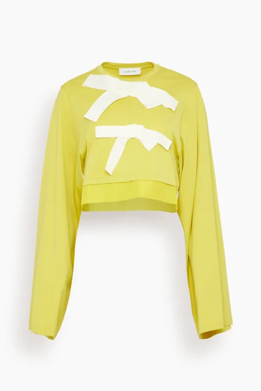 Grosgrain Detail Top in Chamomile made by Lanvin