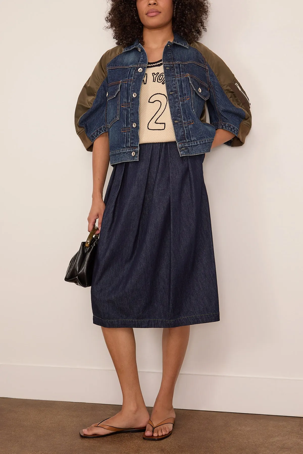 Denim x Nylon Twill Jacket in Blue/Dark Khaki sold by Hampden Clothing product image thumbnail 2
