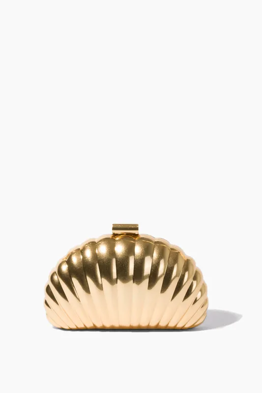 Monet Shell Clutch in Gold made by Simkhai