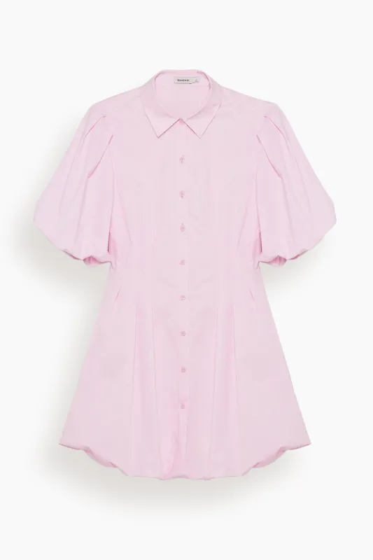 Cleo Balloon Pintuck Mini Dress in Tulip made by Simkhai