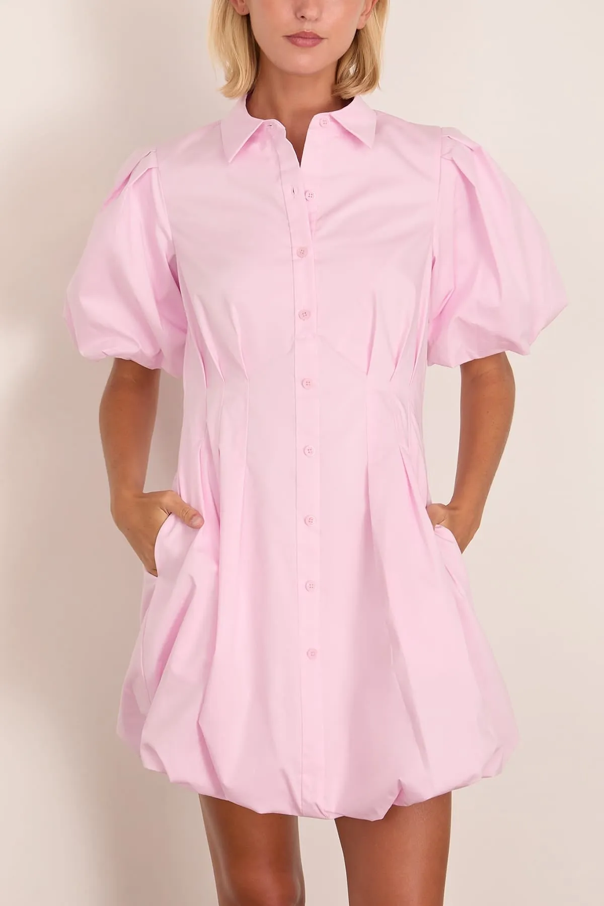 Cleo Balloon Pintuck Mini Dress in Tulip sold by Hampden Clothing product image thumbnail 3