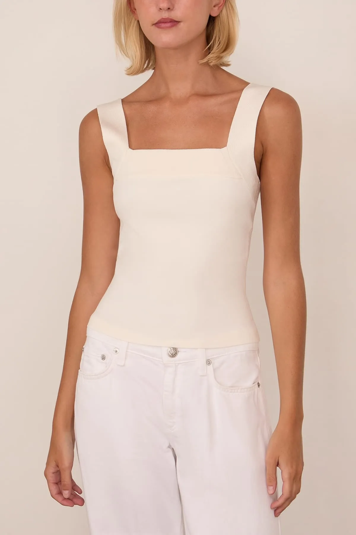Madine Tank Top in Ivory sold by Hampden Clothing product image thumbnail 3