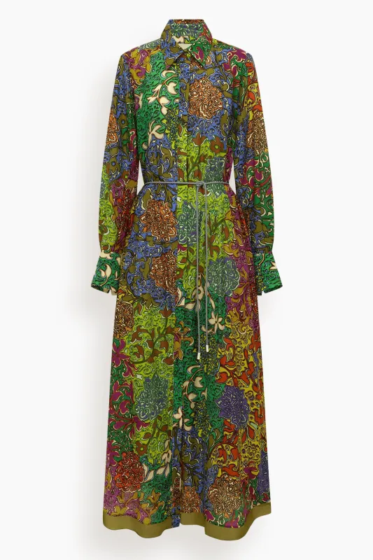Marnie Shirtdress in Multi made by Hampden Clothing