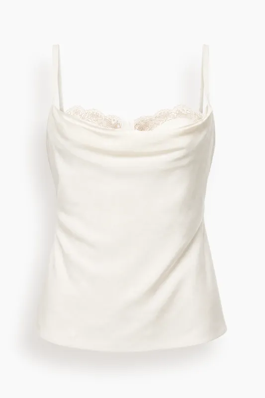 Evangeline Silk Top in Ivory made by STAUD