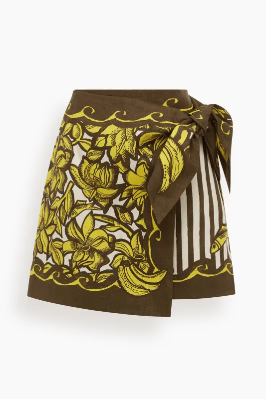 Mona Sarong Skirt in Yellow made by Alemais