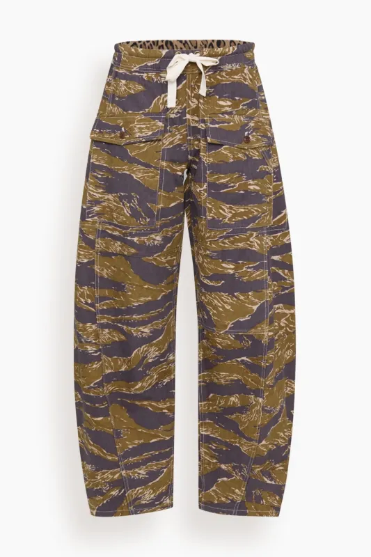 Reversible Utility Pant in Green Camo made by R13