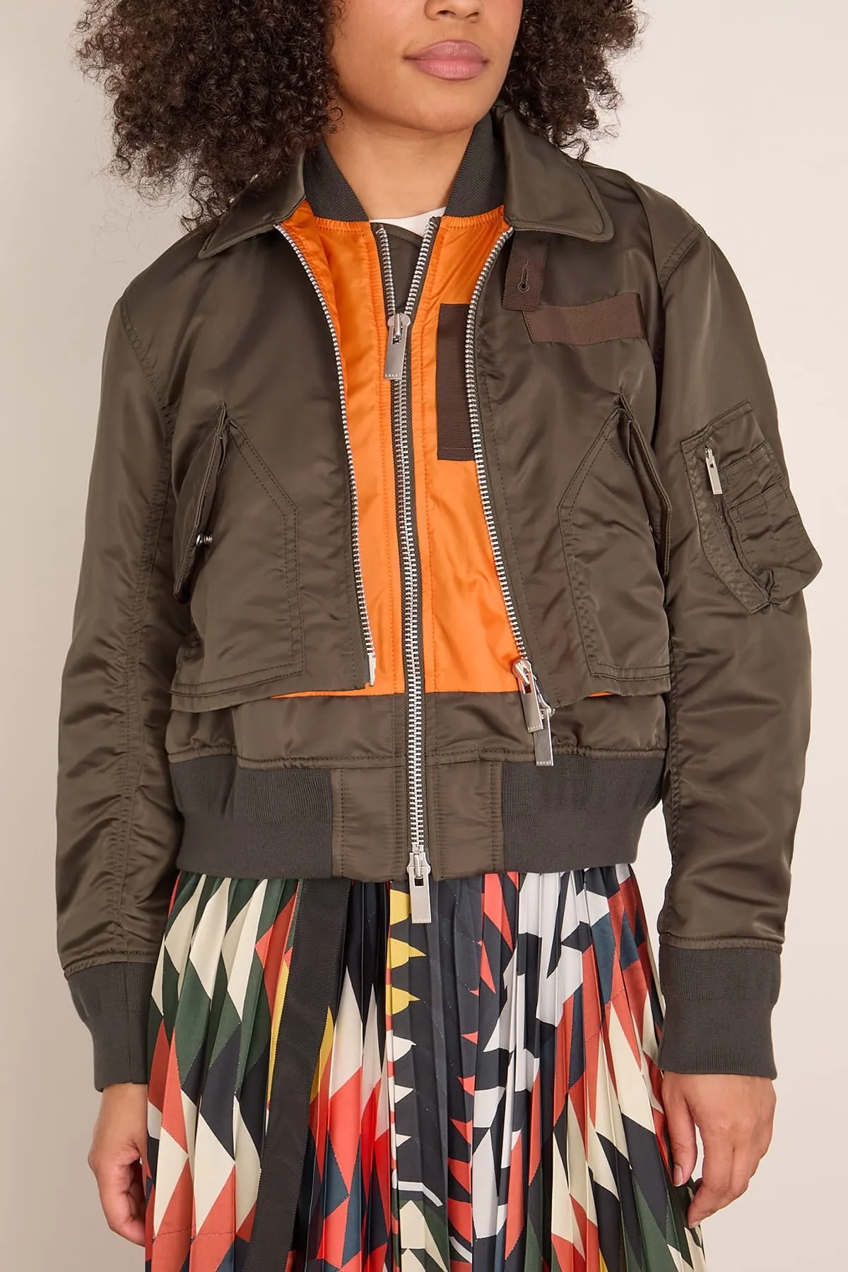 Nylon Twill Blouson in Dark Khaki sold by Hampden Clothing product image thumbnail 5