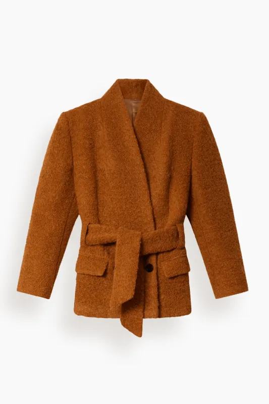 Syndra Boucle Jacket in Caramel made by Isabel Marant