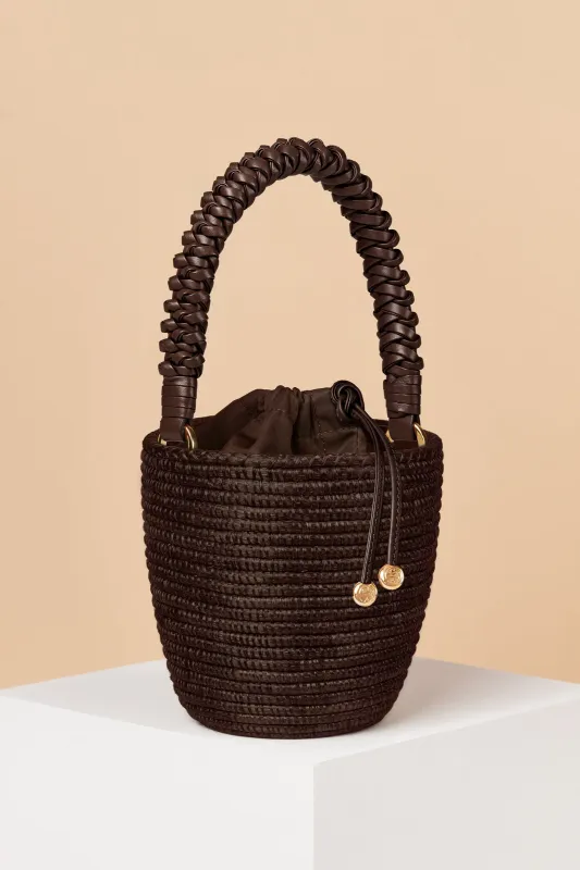 Woven Handle Lunchpail / Chocolate sold by Cesta Collective