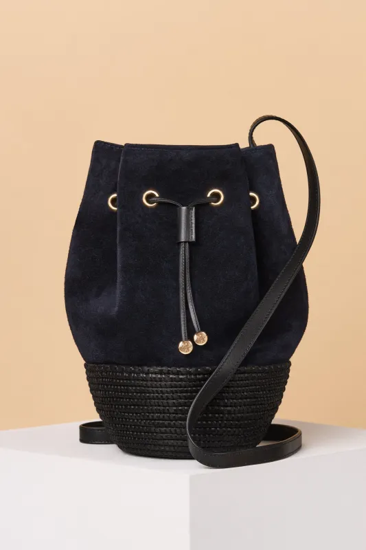 Bucket Bag / Navy Suede sold by Cesta Collective