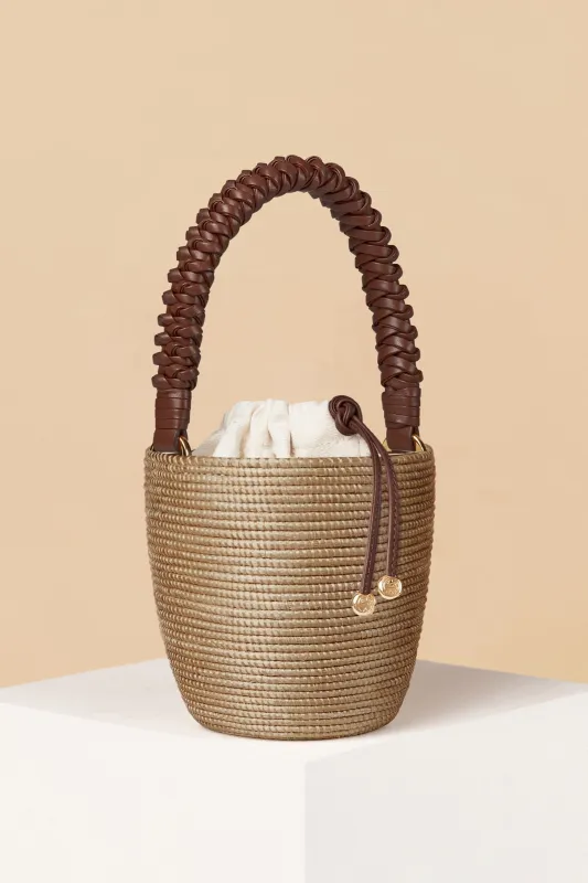 Woven Handle Lunchpail / Tan/Date sold by Cesta Collective