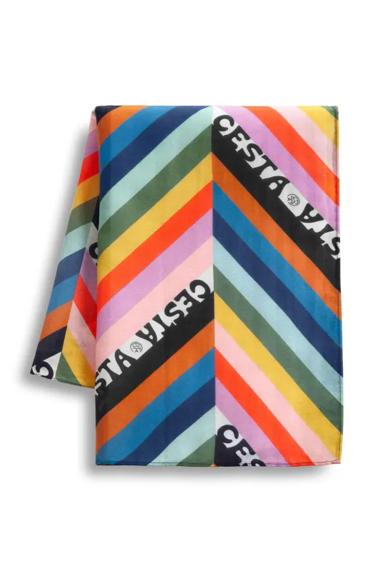 Silk Bandana / Rainbow Chevron sold by Cesta Collective