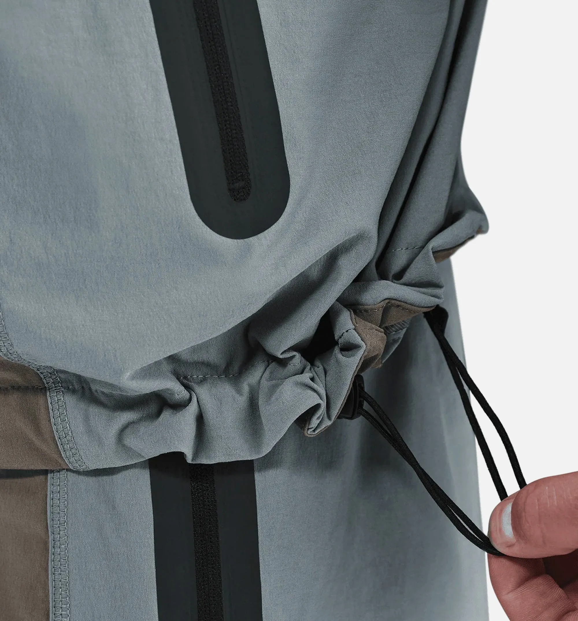 Tech Dri Fit Woven Color Block Windrunner Loose Mens Jacket - Cave Stone/Cool Grey/Black sold by Nice Kicks Retail product image thumbnail 3