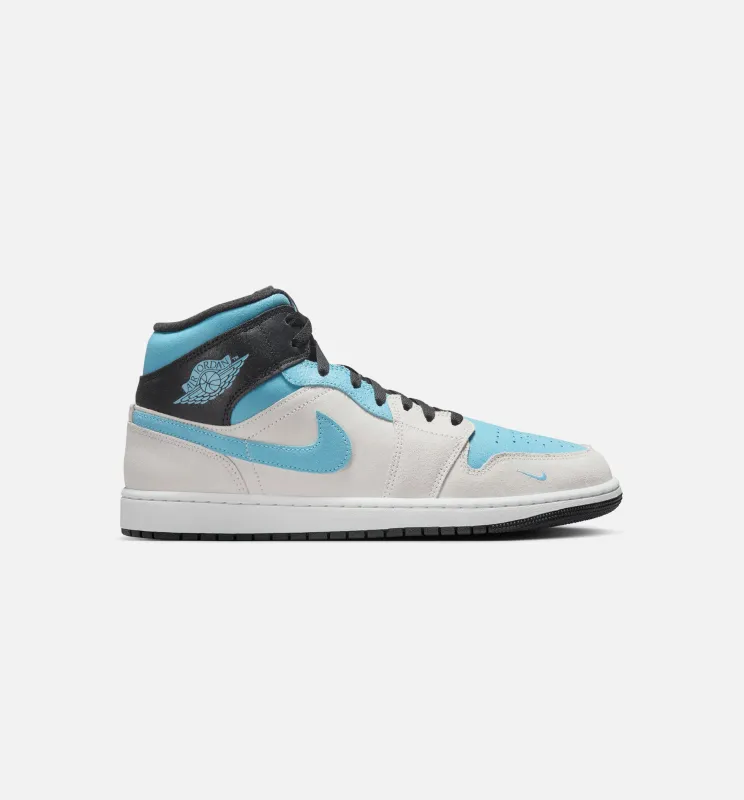 Air Jordan 1 Mid SE Mens Lifestyle Shoe - Summit White/Blue Chill/Black sold by Nice Kicks Retail