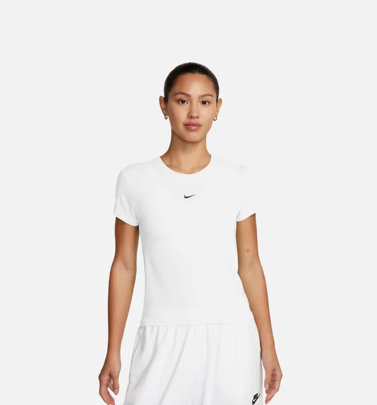 NSW Chill Knit Womens Short Sleeve Shirt - White/Black sold by Nice Kicks Retail