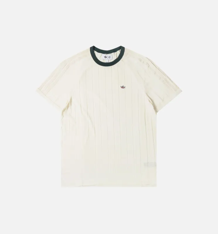 Clot x Adidas Ribbed Tee Mens Short Sleeve Shirt - White/Green Night made by Adidas