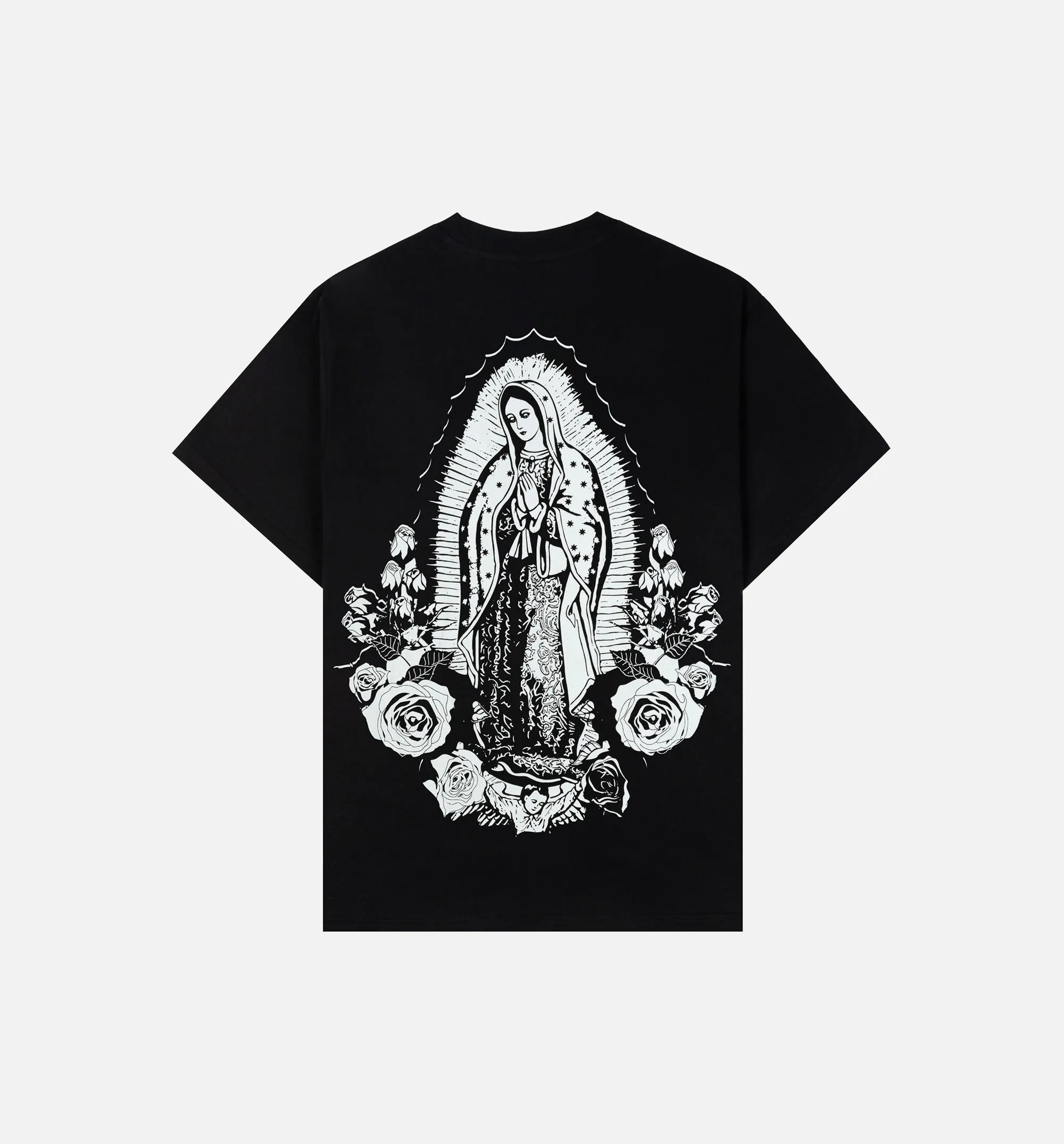 The Lady Of Guadalupe Mens Short Sleeve Shirt - Black/Cream sold by Nice Kicks Retail product image thumbnail 2