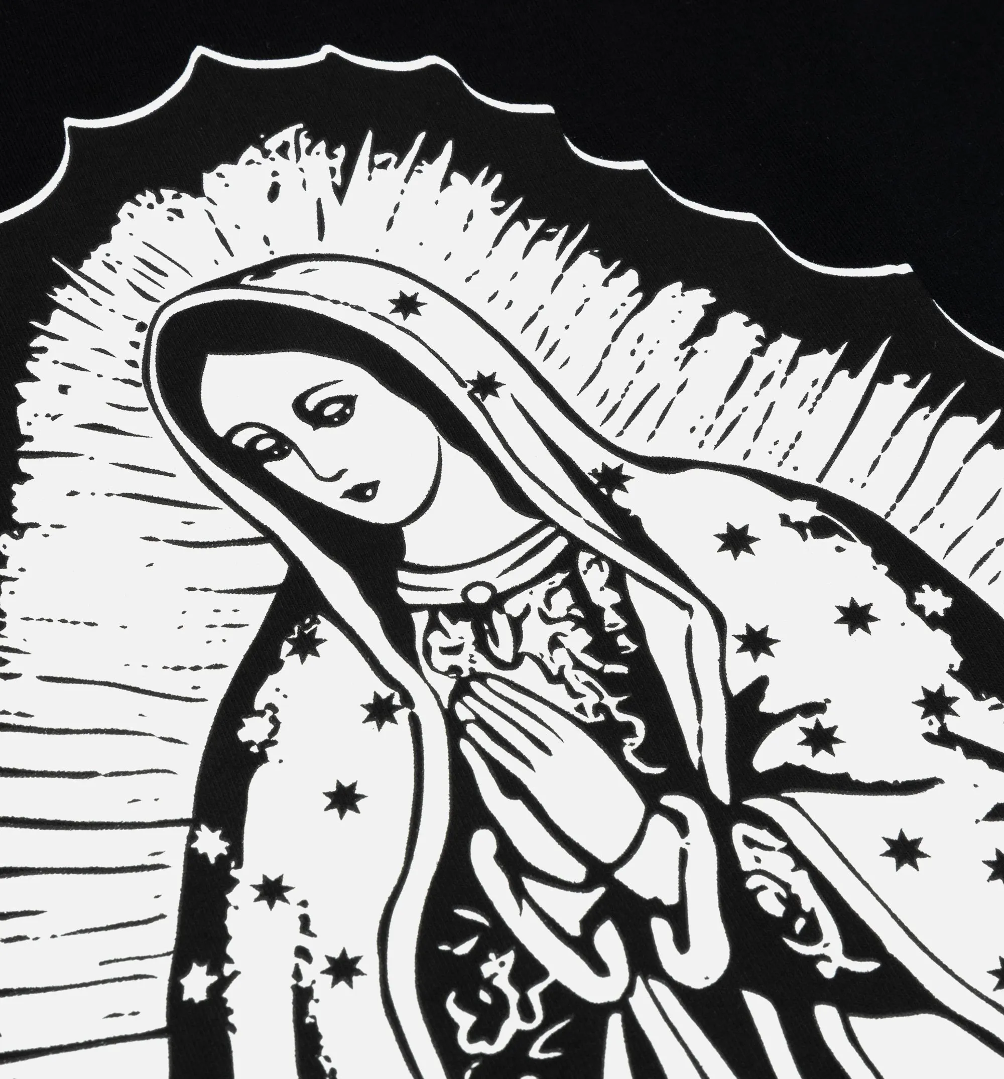 The Lady Of Guadalupe Mens Short Sleeve Shirt - Black/Cream sold by Nice Kicks Retail product image thumbnail 4