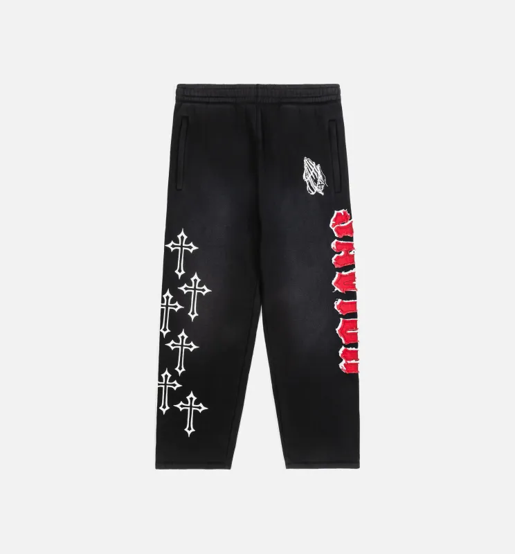 The Savior Straight Fleece Jogger Mens Pant - Black/Red sold by Nice Kicks Retail