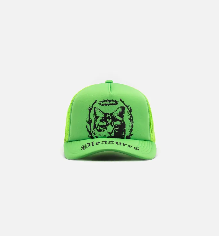House Cat Trucker Mens Hat - Neon/Green made by Pleasures