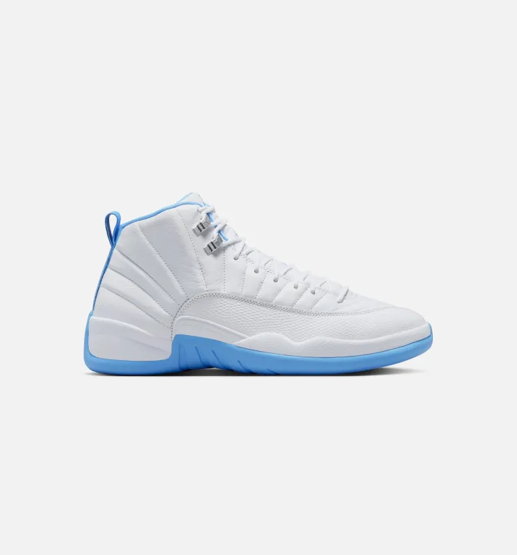 Air Jordan 12 Retro White and University Blue Mens Lifestyle Shoe - White/University Blue/Metallic Silver sold by Nice Kicks Retail