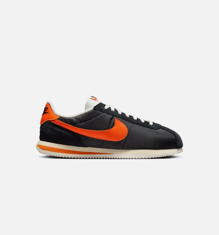 Cortez Textile Mens Lifestyle Shoe - Black/Safety Orange/Sail/Muslin made by Nike