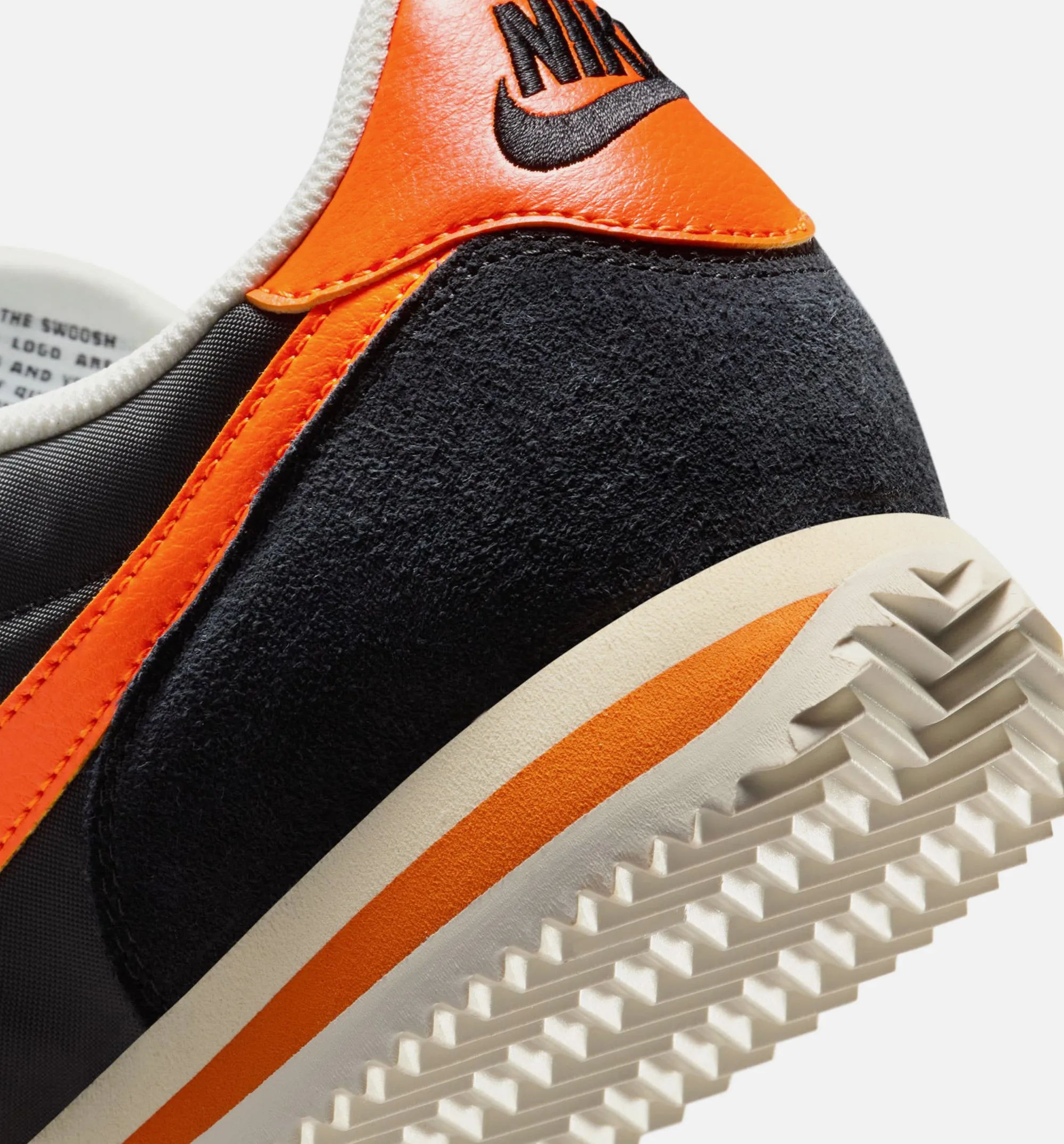 Cortez Textile Mens Lifestyle Shoe - Black/Safety Orange/Sail/Muslin sold by Nice Kicks Retail product image thumbnail 3