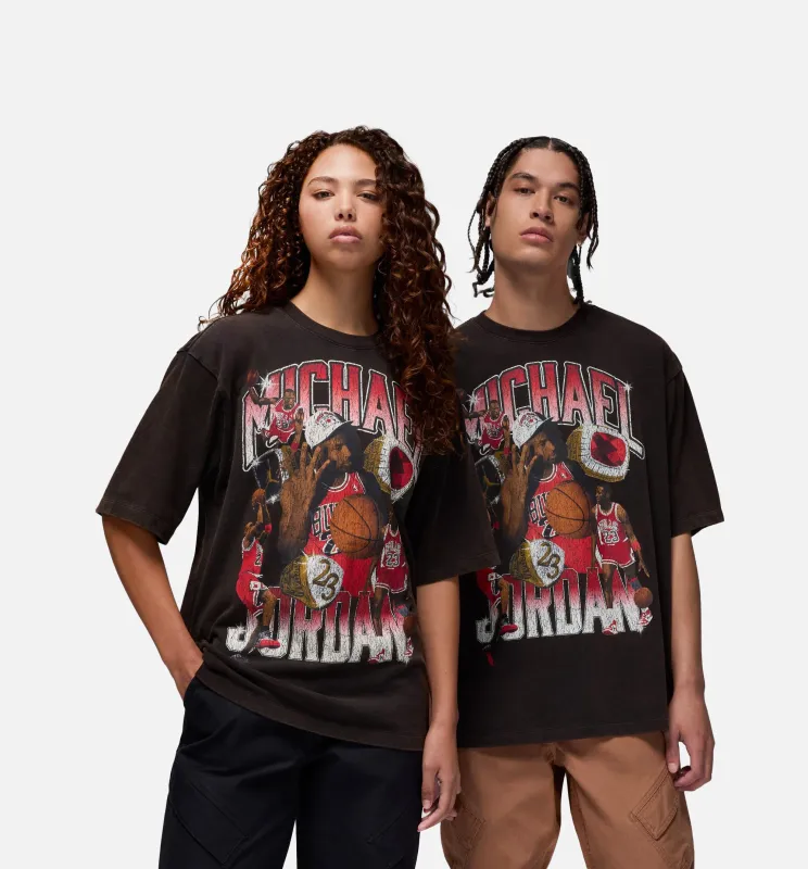 Flight Fleece 23 Michael Mens Short Sleeve Shirt - Black/Red sold by Nice Kicks Retail