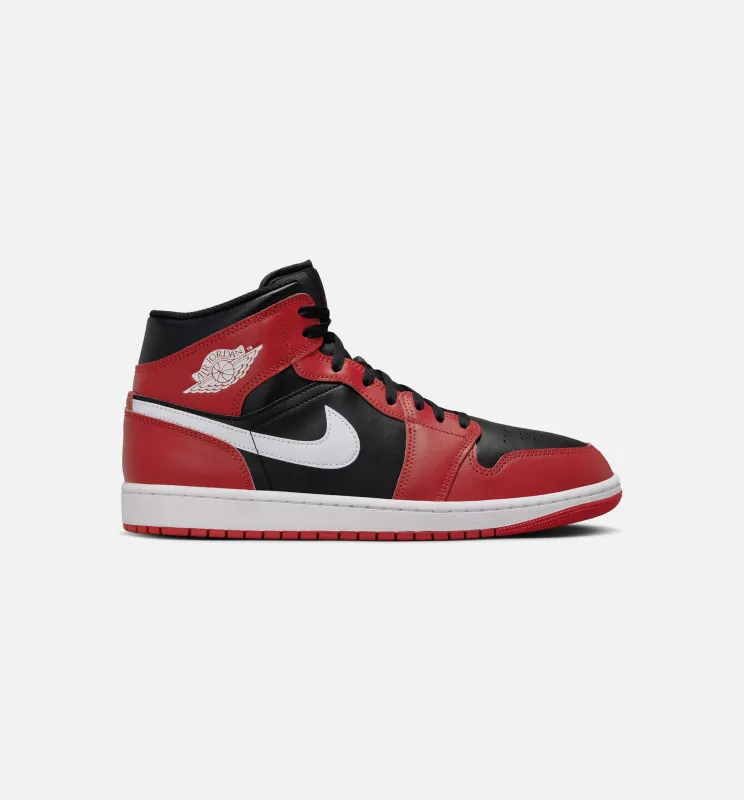 Air Jordan 1 Mid Black Gym Red Mens Basketball Shoe - Black/Gym Red/White sold by Nice Kicks Retail