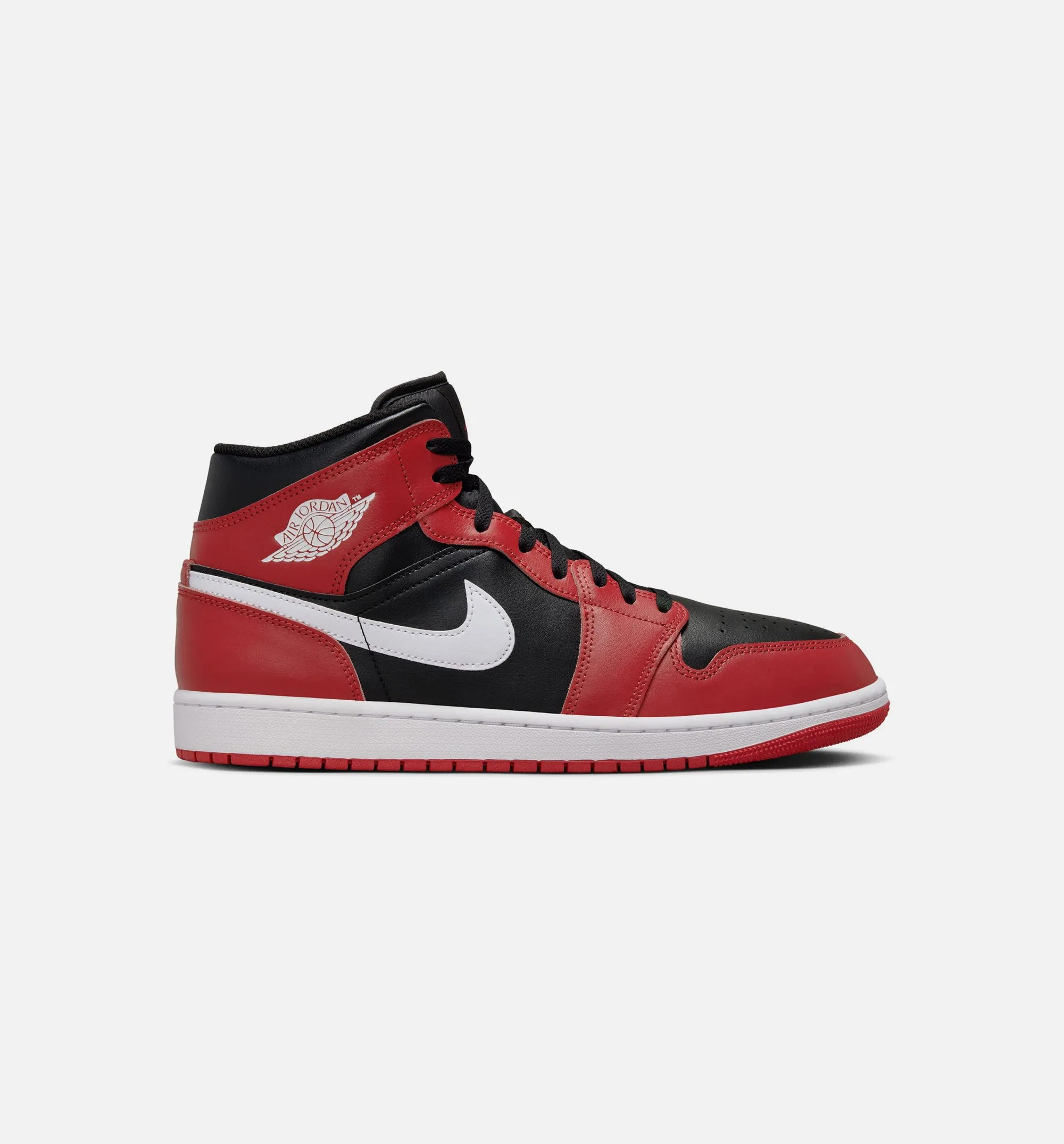 Air Jordan 1 Mid Black Gym Red Mens Basketball Shoe - Black/Gym Red/White sold by Nice Kicks Retail