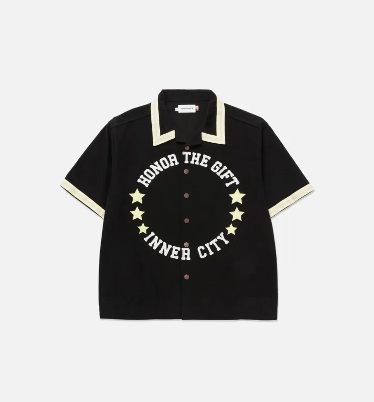 Tradition Snap Button Up Mens Short Sleeve Shirt - Black made by Nice Kicks Retail
