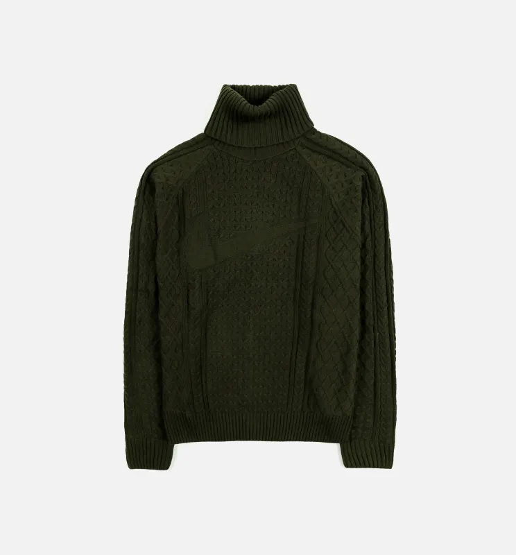 NSW Cable Knit Turtleneck Mens Sweater - Green made by Nike