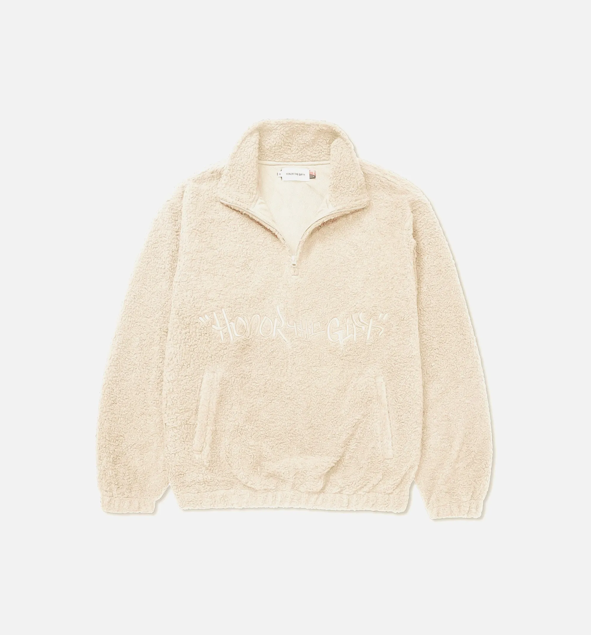 Script Sherpa Zip Mens Jacket - Bone sold by Nice Kicks Retail