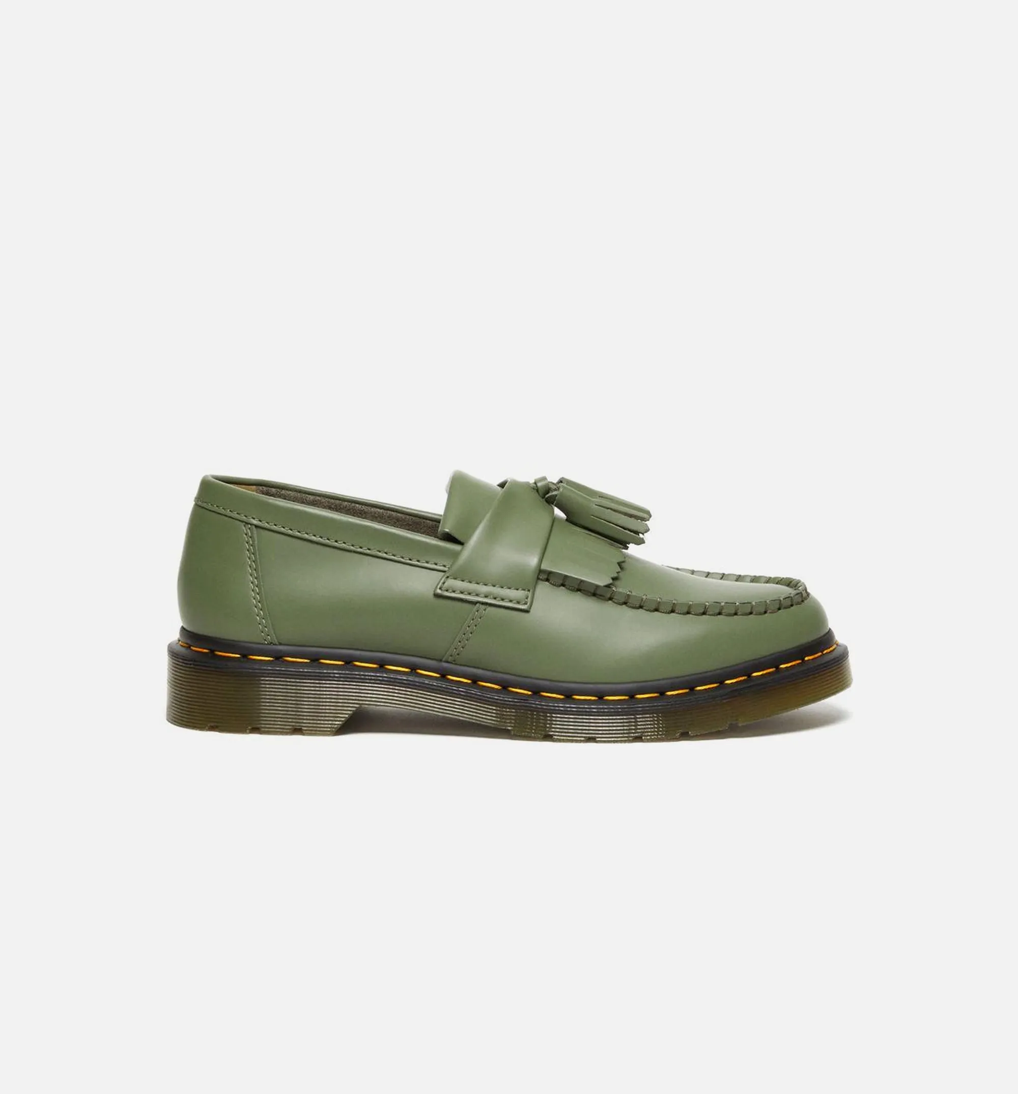 Adrian Yellow Stitch Leather Tassle Mens Loafers - Green sold by Nice Kicks Retail