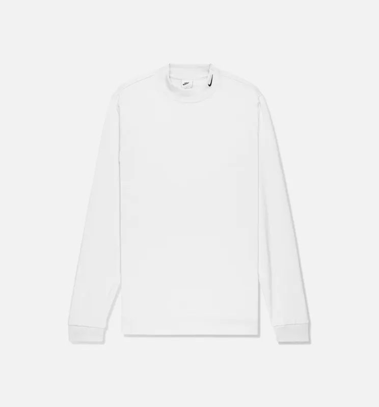 Mock Neck Mens Long Sleeve Shirt - White sold by Nice Kicks Retail