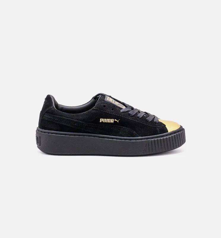Suede Creeper Women Lifestyle Shoe - Black/Gold sold by Nice Kicks Retail