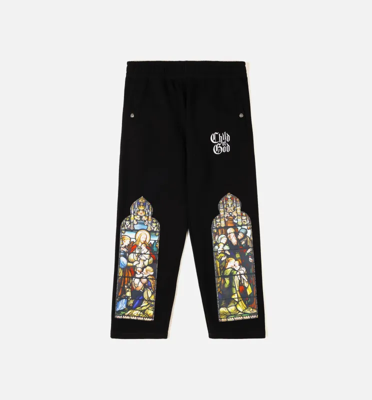 Biblical All Over Print Washed Fleece Mens Sweatpants (Black/White) sold by Nice Kicks Retail